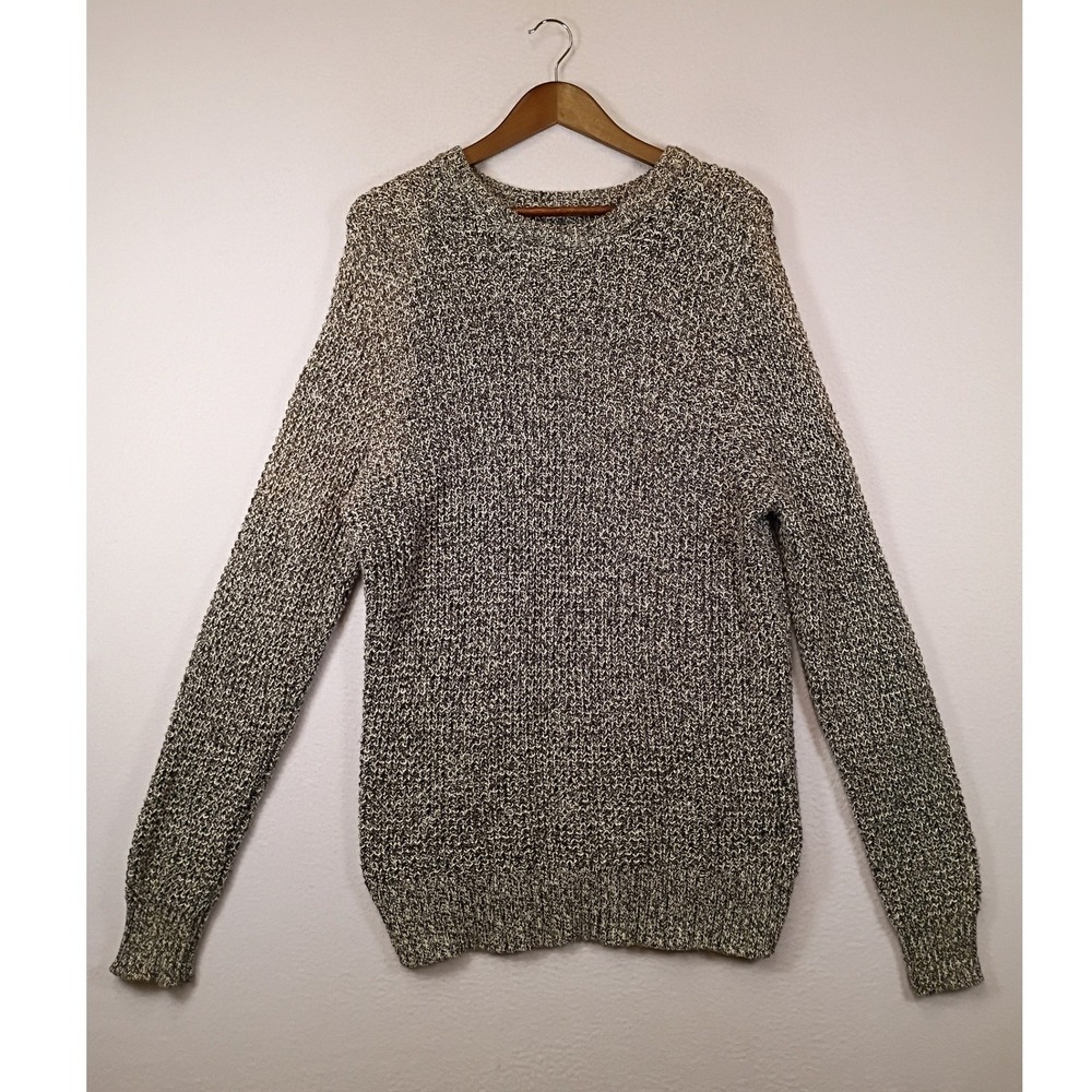 Grandpacore Sonoma Goods for Life Mens L Grey Marled Elbow Patch‎ Knit Sweater